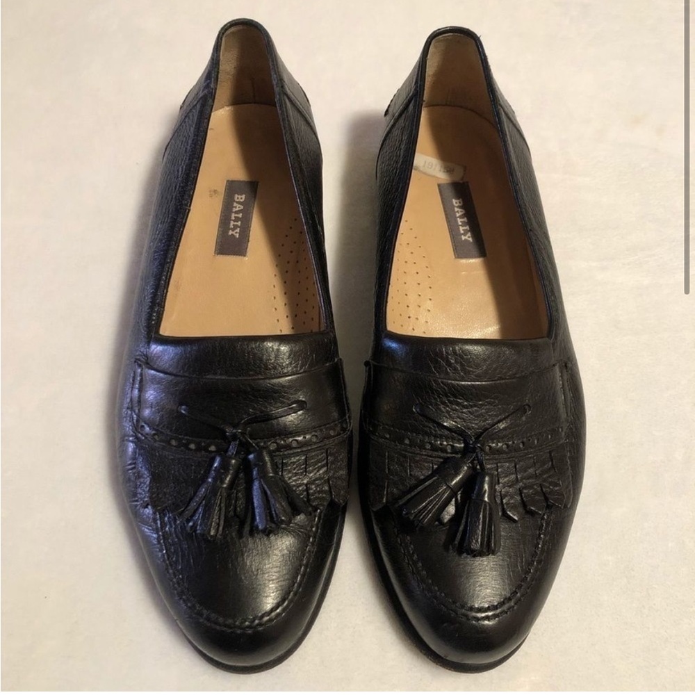 Bally Men’s Black Leather Tassel Loafers